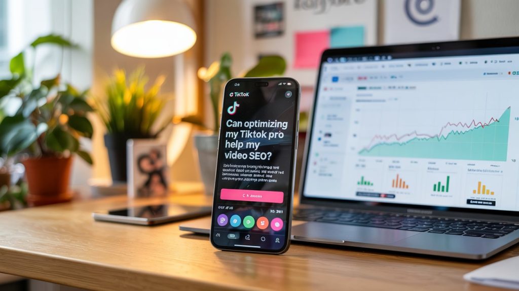 Can optimizing my TikTok profile help my video SEO? 1 a photograph of a smartphone displaying NDdRREI4RpGcKWpDTeYfBg 9RSWrx 8St6gf8fvm4rN5A