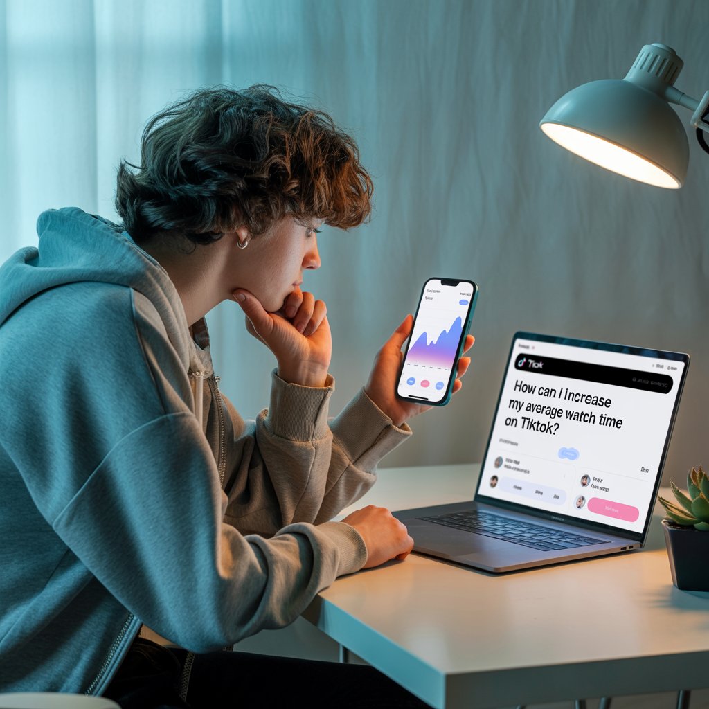 How Can I Increase My Average Watch Time on TikTok? 2 a photograph of a young content creator LMMqJro6SbSWX06nppqGNg M0cNnG87Qga 0YMyuq8LvA